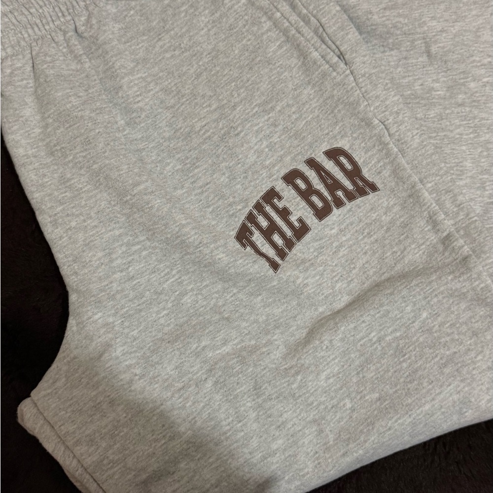 Gray Sweatpants with 'The Bar' Logo